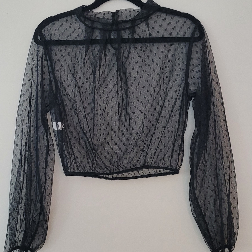 Sheer black top